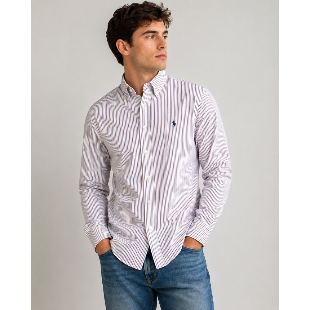 Polo Ralph Lauren Men's Long Sleeve Striped Button Shirt Classic Fit 16.5 32/33